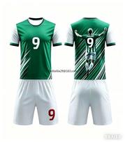 AI 2026 Haaland #9 Hot Selling New Men's Fashion Fan Sports Breathable Quick Drying Football Suit Children's T-shirt Shorts Set 100