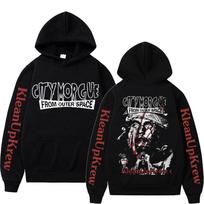 Streetwear Raperio Miesto Lavonų Spaudos Gobtuvėlis Vyrams Moterims Hip Hop Harajuku Megztinis Zillakami Sosmula Gobtuvėliai Vintažinis Viršus Megztinis 3XL gray