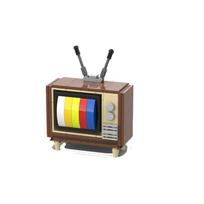 Huatangxinyue Creative Appliance Retro TV Radio Phone Game Console Camera Blocks Assembly Toys for Children Gifts gray