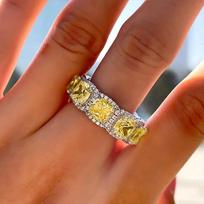 Europe and the United States hot-selling diamond ring, princess series quadrilateral luxury ring, exquisite high-end women's ring No. 10