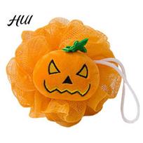 Exfoliating Bath Sponge Pumpkin Shaped Sponge, Soft Mesh Massage Scrubber, Sensitive Skin Shower Deep Cleaning And Circulation Tool for Loofah D oranžinė