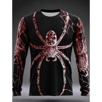 SummerHot Selling Red Spider Print T-shirt Kids Jersey Tops Men's Casual Tee Shirt Breathable Men Women Unisex Long Sleeves Top XXL gray