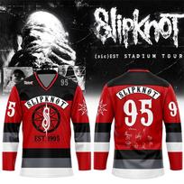 Slipknot Band (sic)est Stadium Tour Hockey Jersey Men Women Long Sleeve T-shirt Heavy Metal Band Tour Costume Streetwear Print XXL red