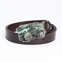 Amerikietiško fermos traktoriaus odinė diržo sagtelė - Originali glazūruota apdaila 120 cm black