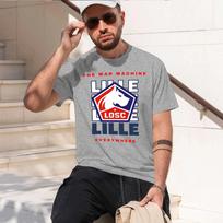 Lille Football Club 2026 fashion heavyweight hot selling retro printed pattern fun round neck T-shirt for daily comfort M
