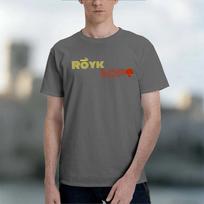 Röyksopp  2026 fashion heavyweight hot selling retro printed pattern fun round neck T-shirt for daily comfort L gray