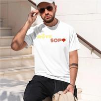 Röyksopp  2026 fashion heavyweight hot selling retro printed pattern fun round neck T-shirt for daily comfort XXXL beige