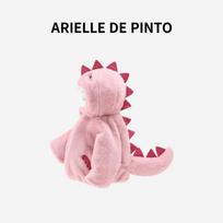 French Arielle De Pinto Winter Coat for Boys and Girls, Cartoon Fleece-Lined Thick Cotton Jacket, Little Dinosaur Fur Coat Pink Plus Velvet 110 white