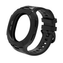 TPU Dirželis+Dėklas Samsung Galaxy Watch 8 40mm 44mm 8Classic 46mm Integruotas Rėmo Apsaugos Dangtelis Galaxy Watch 8 Apyrankei Galaxy Watch 8 40mm juoda