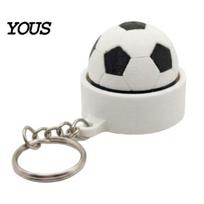 Keychain Stress Reliever Soccer Ball Clicker Fidget Keychain, 3D Printed Sensory Toy, Toy Funny Novelty Relief Gifts for Sports Players Fans Football Football white