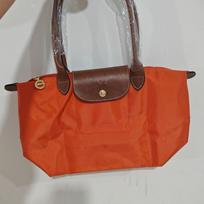 Didelė miesto stiliaus nailoninė rankinė moterims su ekologišku koldūno dizainu klasikinėmis spalvomis Classic Orange,Large Long Handle brown