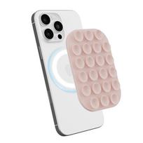 Magnetic Suction Cup Phone Mount Compatible with MagSafe Case Removable Silicone Sticky Grip Holder for IPhone Hands-Free Self 5 rožinė