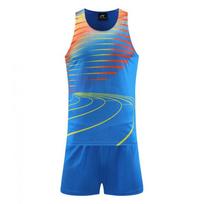 Track Field Training Suit Badminton Jersey Sprint Tank Top Marathon Running Sportswear Men Women Adult Men M blue