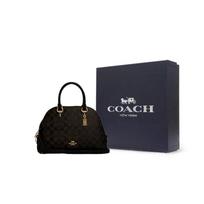 COACH Katy Leather Dome Bag, Portable Crossbody Bag, Shoulder Bag Regular Women's Dark Brown 2558-IMAA8 black