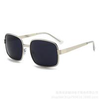 Hot-selling new metal large-frame sunglasses in Europe and America, men's and women's driving sunglasses, retro square round frame sunshade eyes black