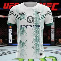 2025 Summer New Arrival Hot Selling UFC Boxing Match Casual Breathable Fashion Quick-Drying Short-Sleeve T-Shirt S gray