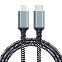 1M 2M 60W Braided Charger Cable Type C to Type C for iphone 15 16 USB 3.0 Fast Charging Data Cable for Iphone 15 Pro USB C Cable 1 meter pilka