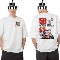Marco Simoncelli Super Sic 58 Gp Race Tshirt Unisex Short Sleeve Adventure Riding Sport Boy Casual Tees Funny Unisex Motorcycle Tops 4XL white