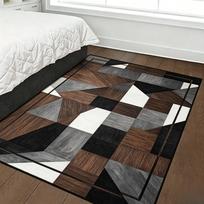 Didelis plotas kilimas Modernus geometrinis patchwork oranžinės pilkos spalvos raštas Neslystantis miegamojo svetainės sofos grindų dekoracija kilimas 120x160cm