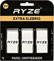 Ryze Padelio Raketės Rankena, Balta - Ypač Patogi ir Gerai Sukimbanti - Neslystanti Padelio Raketės Rankena - Itin Gerai Sugerianti Prakaitą - Anti-vibracinė Padelio Rankena - Skirta Padelio ir Teniso Raketėms - 3 vnt.