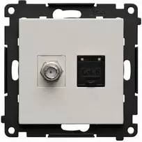 Kontakt-Simon Simon 55 F tipo antenos lizdas + RJ45 kat.6 (modulis) kašmyro spalvos (TASFRJ45.01/142)