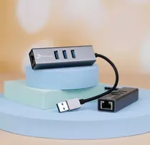 Tinklo plokštė Reagle USB LAN RJ45 1000Mb Gigabit Ethernet HUB USB-A adapteris (5905261350497)