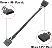 Ruitexun Molex Lp4 Ide 4 kontaktų jungties prailginimo adapterio kabelis kompiuterio Ide standiesiems diskams ir Ide Cd-rom/dvdrw įrenginiams