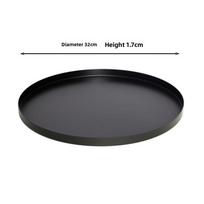 Juodas apvalus metalinis padėklas maisto eksponavimui ir vaisių patiekimui namuose ar kavinėje Diameter 32cm