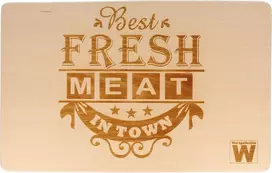 Bukmedžio pjaustymo lenta su lazeriniu graviravimu "fresh Meat" | dovana tėvo dienai | virtuvės reikmenys | tėvo dienos dovana | dovanų rinkinys griliui | tvirta buko mediena 33 cm x 21 cm x 1,5 cm (fresh Meat)