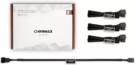 Noctua Na-sec1 chromax.juodas, 3 kontaktų/4 kontaktų ilginamieji kabeliai (30 cm, juodi)