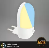 Briloner led naktinė lemputė į elektros lizdą, maitinimo lemputė kūdikiui, lizdinė lemputė su reguliuojama spalvos temperatūra vaikų kambariui ir prieškambariui, naktinė lempa, 50 x 90 mm (plotis x aukštis), balta