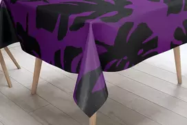 Le Jardin du Lin virtuvinė dekoratyvinė staltiesė, violetinė, juoda, 140 x 140 cm - sukurta ir pagaminta Turkijoje