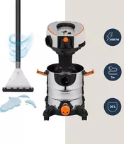 Zonder Pro Aqua dulkių siurblys - 1400w šlapio ir sauso valymo dulkių siurblys su purškimo funkcija, 4l švaraus vandens talpa, 20l nešvaraus vandens talpa, Hepa filtras, pūtimo funkcija, su daugybe priedų kilimams
