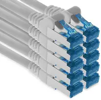 1attack.de 10 x 2 m Cat.6 - ethernet gigabitinis lan tinklo patch kabelis rj45 cat 6 a 10000mbit/s sftp pimf 500 mhz - baltas