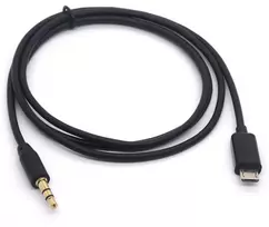 Huhanggod micro usb į 3.5mm paauksuotas 3 kontaktų 3.5mm male į micro b male automobilinis aux audio prailginimo kabelis (1 metras)