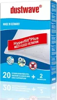 Dustwave® Mikropluošto dulkių siurblių maišeliai, skirti Philips: Fc 8021, Fc 8027, Fc 8044, Fc 8070/01, Power Go, Fc 8606, S Bag, 20 vnt.