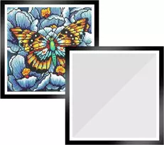 Plakatas Ruikcoll 2 vnt. deimantinio paveikslų rėmelių rinkinys, 30 x 30 cm deimantinio paveikslo rėmelis, juodas magnetinis rėmelis, skirtas namų sienų dekoravimui