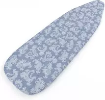 Encasa Xo lyginimo lentos užvalkalas su 4 mm itin storu veltinio paminkštinimu, skirtas gariniams lygintuvams - mėlynas chambray - tinka standartinėms vidutinio dydžio lyginimo lentoms (125 x 39 cm), elastingas, atspindintis šilumą