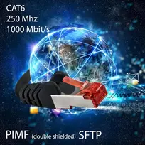 5m cat6 lan ethernet kabelis patch network cat 6 1000mbit/s rj45 kištukas internetas tv kompiuteriui switch žaidimams ir t.t. - juodas - 1 vnt.