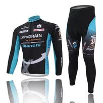 Bianchi Long Sleeve Cycling Jersey Set Men Women Moisture Wicking Bike Clothing Road XXL gray