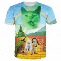 Vasaros vyriški marškinėliai Gyvūnas Katė 3D spausdinimas T-shirt Vyrams Mada Per dydį trumpomis rankovėmis T-shirt Vaikams Viršutiniai drabužiai T-shirt Juokingi M blue