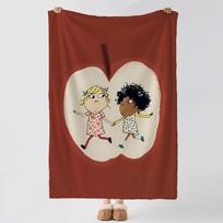 cartoon C-Charlie and Lola-A Throw Thick Comfort Flannel Quilt, Multi-scene Use Indoor Outdoor Daily Nap Size: 75*100cm, Weight: 230 GSM beige