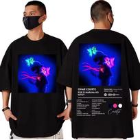Omar Courtz Double-sided Print T-shirt with Por Si Mañana No Estoy album poster design Relative Loose Streetwear Top 130 blue