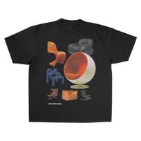 Vintage 90s Mid Century Chairs Graphic Tee M black