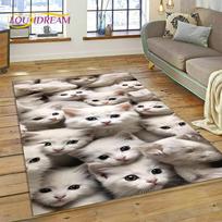 3D persų katė, miela dėmėta katė, Ragdoll animacinio stiliaus kilimas svetainei, miegamajam, namų dekoravimui, neslystantis, sofai, prie durų, dovana vaikui 60*90cm