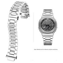 Nerūdijančio plieno laikrodžio apyrankė Casio G-SHOCK GBM-2100/GM-2100/GA-2100 Ga2110 modifikuotam aštuonkampiam apyrankės pakeitimas 16mm For GA-B2100 sidabras
