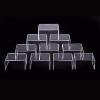 10pcs Clear Acrylic Display Stand Set Stackable Multi Level Riser for Cupcake Jewelry Makeup Cosmetics Dessert Display Showcase China Mainland gray
