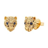 Kate Spade Pavé Leopard Pattern Copper Stud Earrings Women's Gold KF602960 auksas