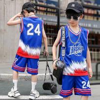 Kids Basketball Jersey Set Performance Uniform Training Competition 18 Height 95-110cm mėlyna