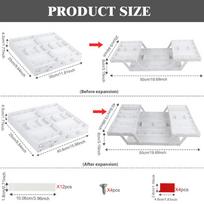 Daug skyrių ištraukiamas laikymo padėklas 2/3 aukštų stalo įrankių laikymo dėžutė stalčiaus organizatorius virtuvės įrankiai White-2 Row 2 Layers